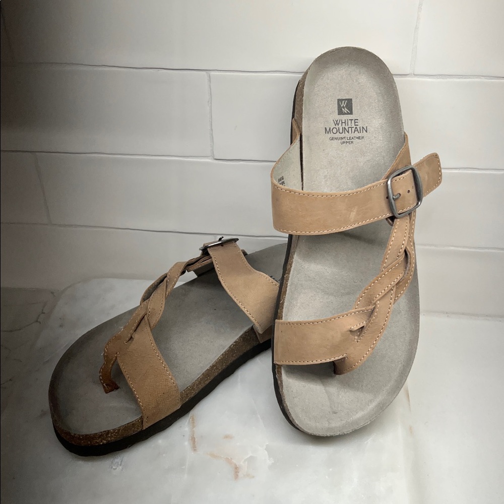 White Mountain Brown Braided Sandals